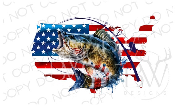 American Bass Fishing PNG | Digital Download | Large Mouth Bass Sublimation  PNG | Fishing Sublimation PNG | Bass Fishing png | Fisherman png