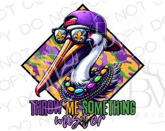 Mardi Gras Pelican PNG | Mardi Gras Sublimation PNG | Pelican Sublimation png | Mardi Gras Kids Sublimation | Mardi Gras Pelican png