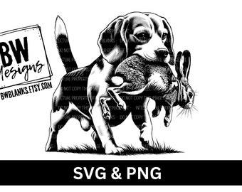 Rabbit Hunting SVG | Digital Download | Rabbit Hunter SVG | Rabbit Hunting Sublimation PNG | Rabbit png | Hunting Dog png | Beagle png