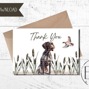 Tarjeta de agradecimiento de caza de patos / Descarga digital / Tarjeta de agradecimiento imprimible / Fiesta de caza de patos / Estacionario de caza de patos / Tarjetas de caza