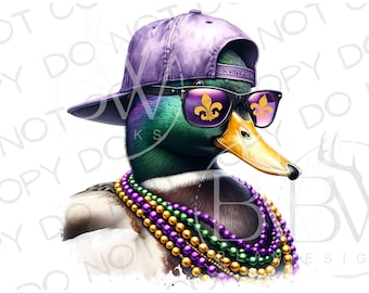 Mardi Gras Duck PNG | Mardi Gras Sublimacja PNG | Polowanie na kaczki Sublimacja png | Mardi Gras Polowanie Sublimacja | Mardi Gras Duck
