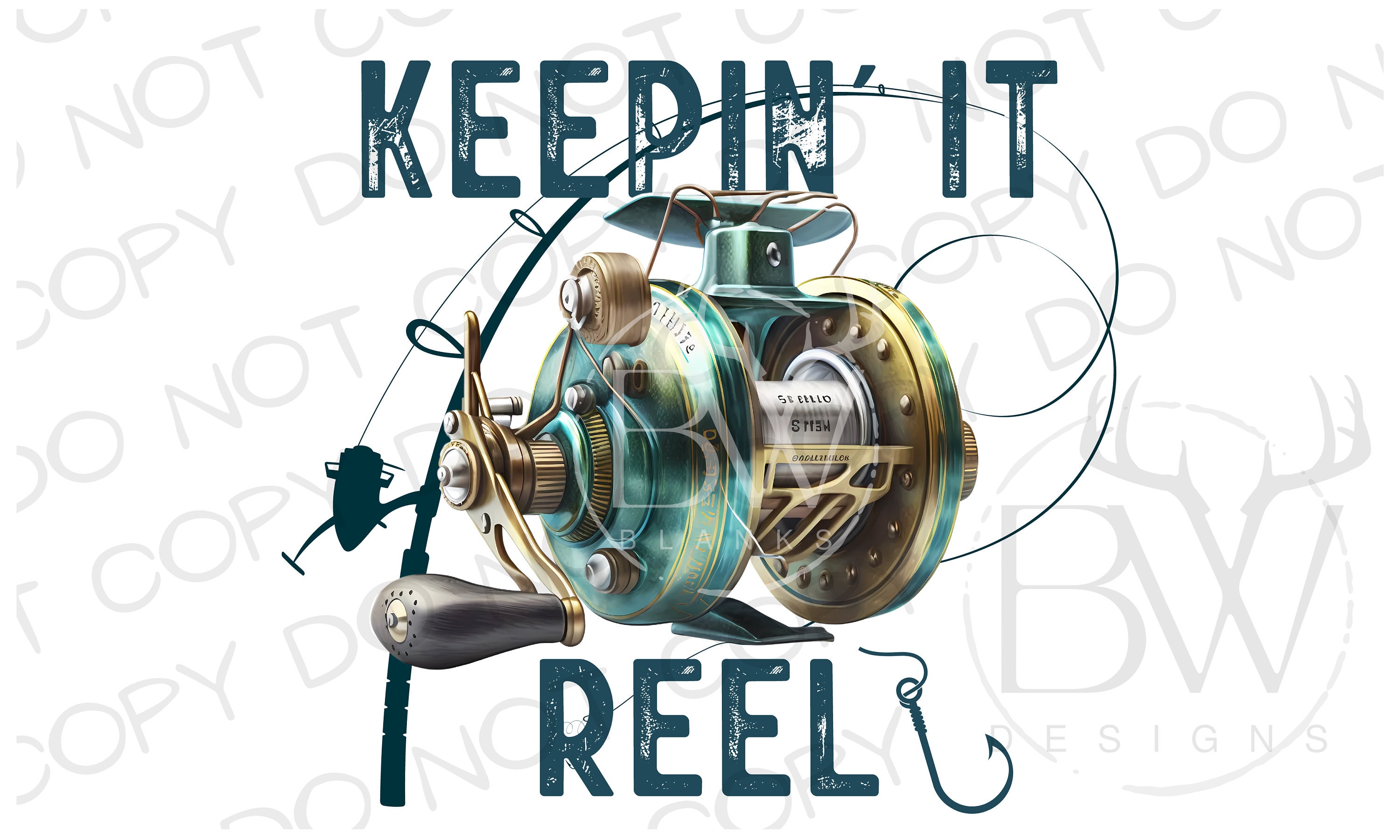 Keepin' It Reel PNG Digital Download Large Mouth Bass Sublimation