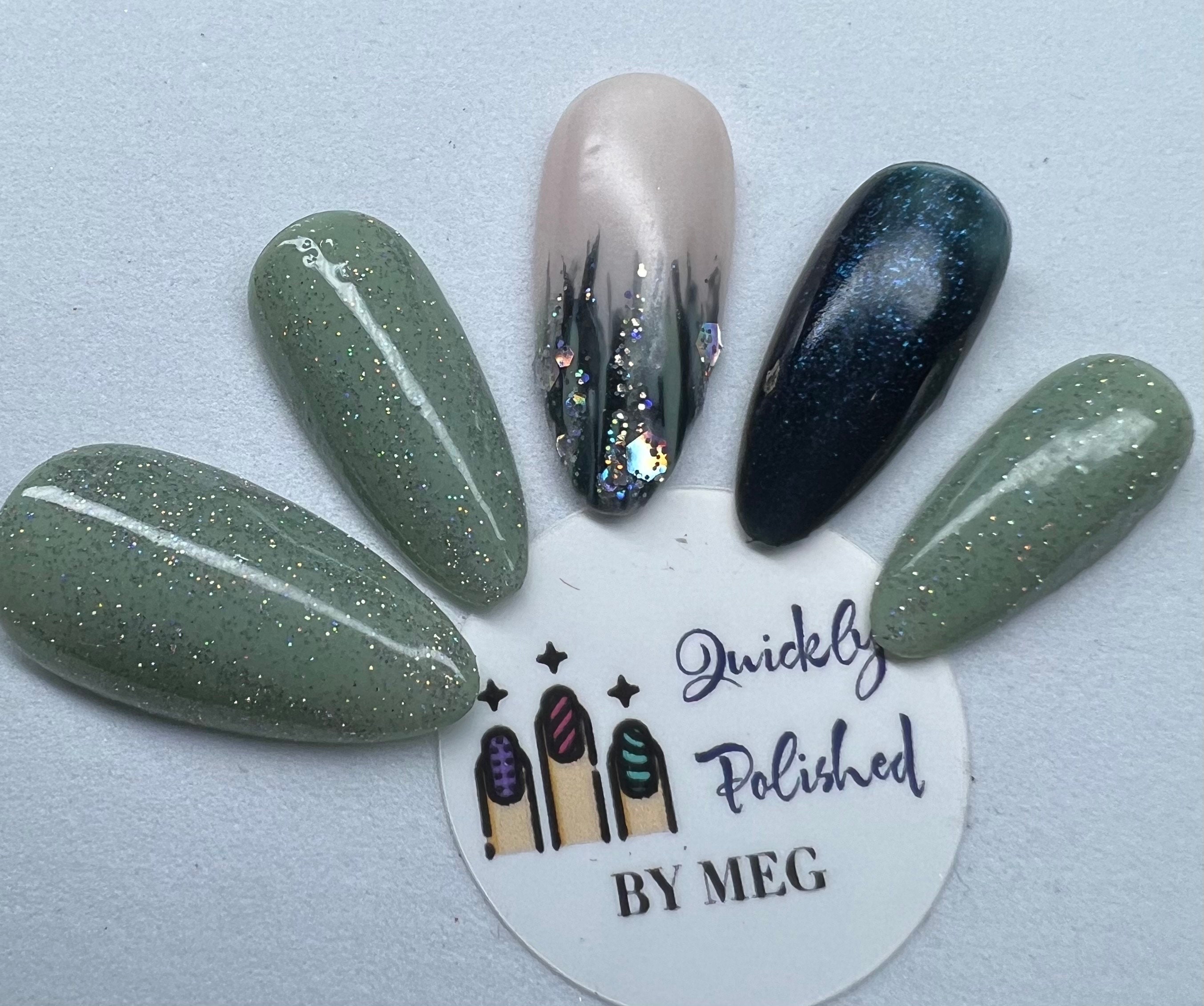 Celebrate Summer with These Cute Nail Art Designs : Shimmery Blue Green +  Butterfly