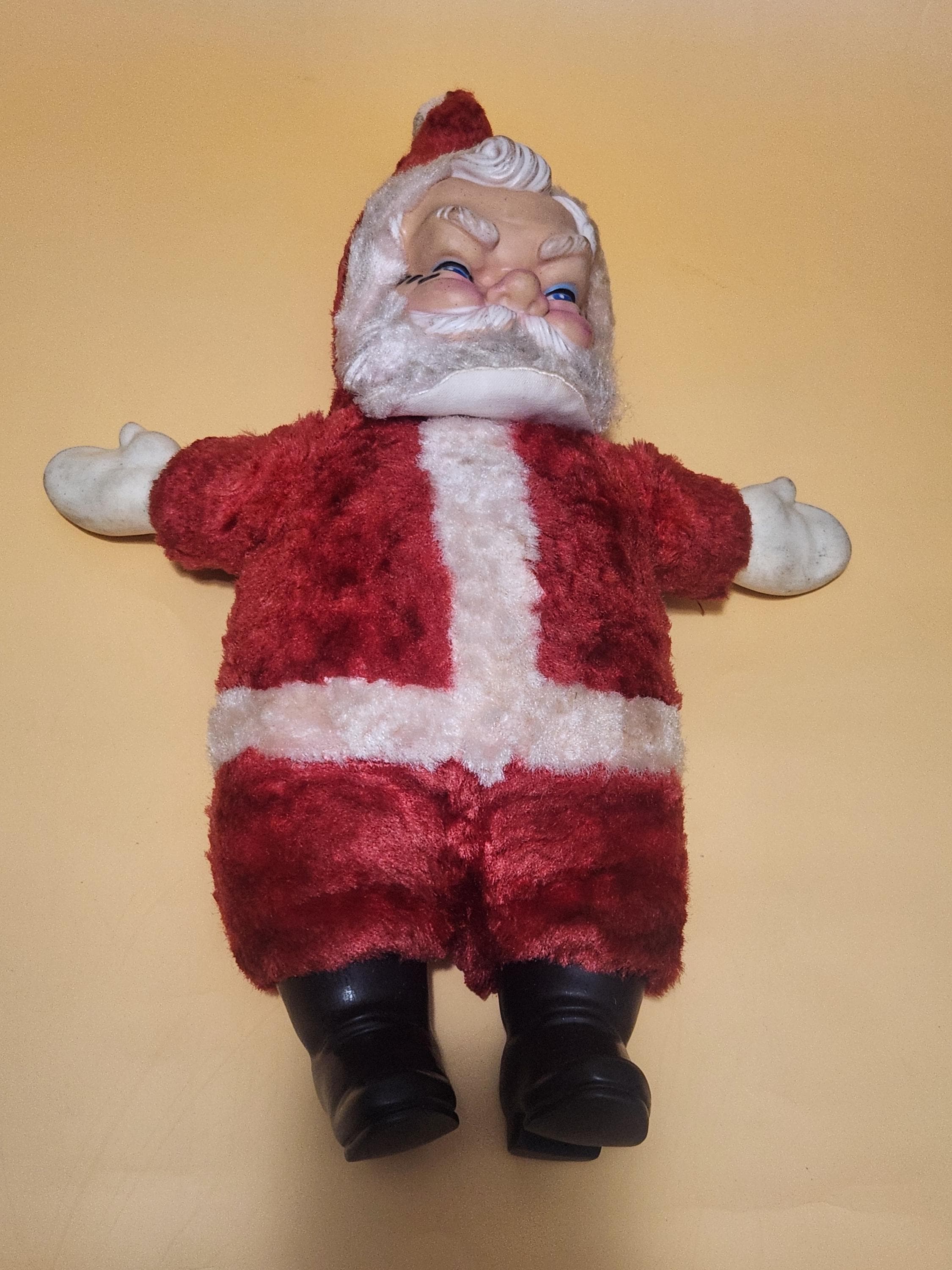 Vintage Rubber Face Plush Santa - Etsy