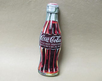 Vintage 1996 Collectible Coca Cola Bottle Metal Tin with a Coca-Cola Pen Inside