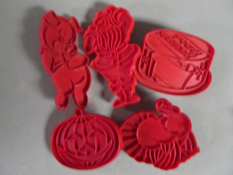 Set of Vintage Tupperware Plastic Cookie Cutters Holiday / Etsy