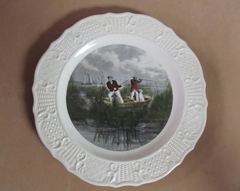 Vintage Sun Glo Studios Currier & Ives Americana Series 10&quot; Diameter Collector Plate Rail Shooting
