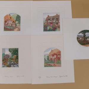 Collection of Five Stephen Whittle Signed and Numbered Colored Etchings on Paper (Unframed)