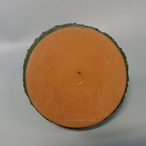 Peut inclure: Un dessous de verre rond en bois, avec un centre brun clair et un bord textur&eacute; vert fonc&eacute;. Le dessous de verre a un aspect naturel et rustique, adapt&eacute; &agrave; divers styles de d&eacute;coration int&eacute;rieure.