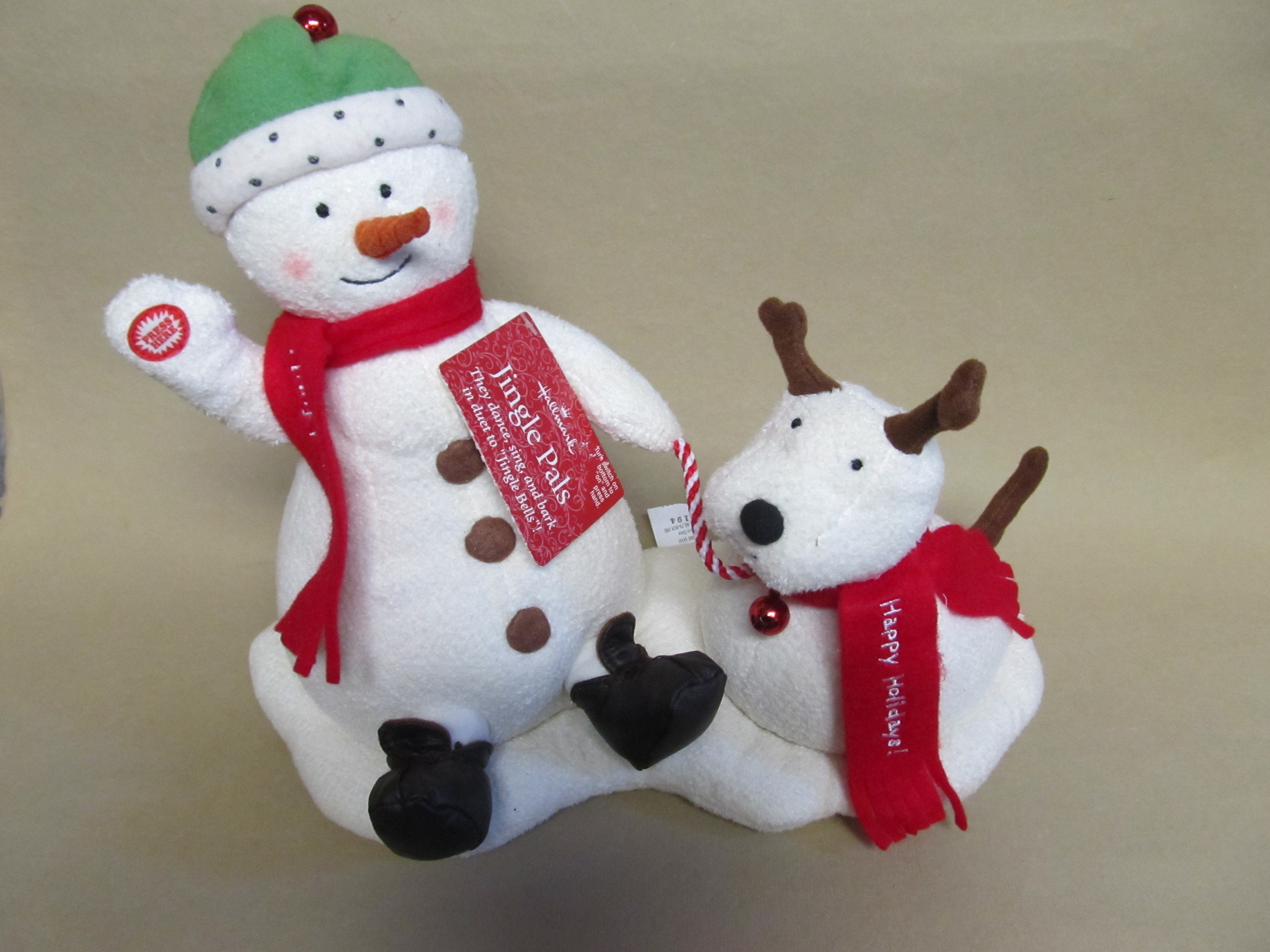 Vintage 2004 Hallmark Jingle Pals Snowman Barking Dog Motion