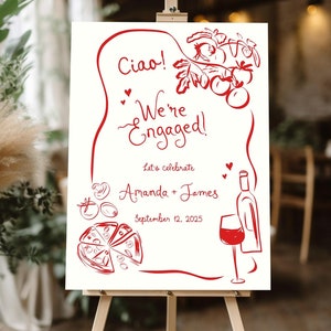 That&#39;s Amore Engagement Party Welcome Sign, That&#39;s Amore Engagement Welcome Sign Template, Modern Italian wedding Decor, Pizza Party bridal
