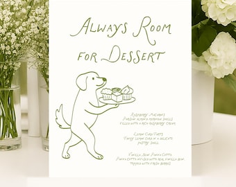 Dessert table sign, wedding dessert bar Menu Template printable, Wedding bridal Bar Menu, Dog wedding cake menu sign, Love At First Bite
