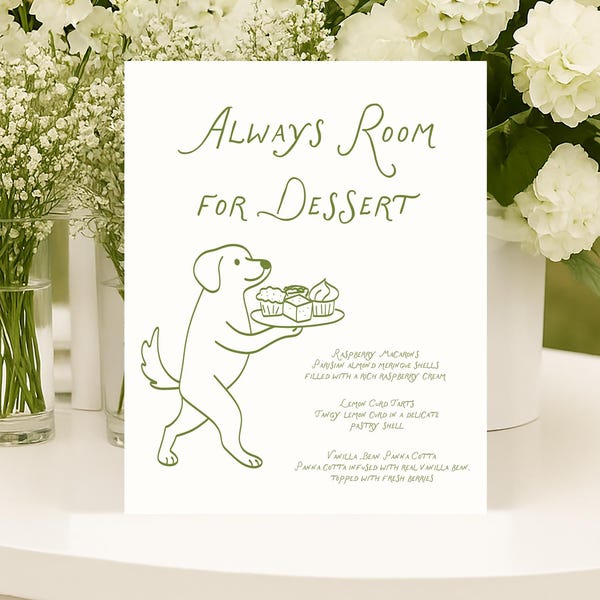 Dessert table sign, wedding dessert bar Menu Template printable, Wedding bridal Bar Menu, Dog wedding cake menu sign, Love At First Bite