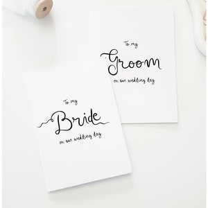 Whimsical to My Wife & Husband On Our Wedding Day Card Template Set, Printable Bride Groom Card, Bride and Groom card, Wedding note Card