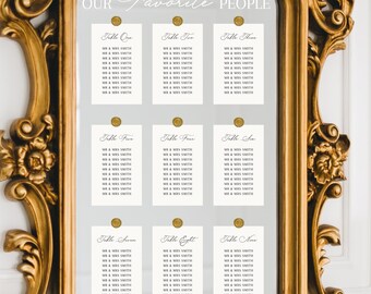 Minimalist Wedding Seating Chart & Table Cards Template – Editable Seating, Elegant Reception Sign, Instant Download Table Number chart sign