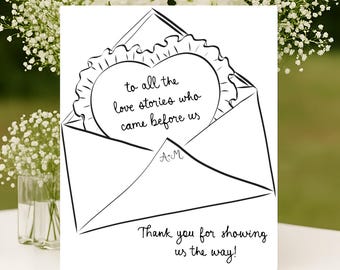 To All The Love Stories Wedding Sign Template Printable, Whimsical Gift Table Sign, Generations of Love Sign, Fun Thank you Sign Template