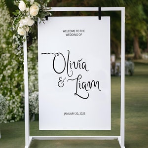 Hand Drawn Wedding Welcome Sign Template, Whimsical wedding sign Reception Sign, Modern Illustrated wedding Decor drawn retro inspired