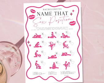 Bachelorette Party X Rated Guess the Sex Position Game, Name that Sex Position Bachelorette Game, Adult only printable, Hen Party Activity