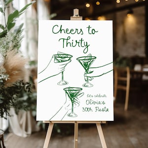 Tequila Margarita 30TH Welcome Sign Birthday sign, whimsical birthday Welcome sign, 21st Birthday 30th decor, Engagement Let&#39;s fiesta sign