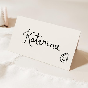 Whimsical Hand-Drawn Place Card Template: Editable Wedding Table Decor (Digital Download)
