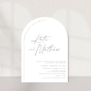 Arch Wedding Invitation Template, Invitation with Arch SVG, Minimal Wedding Invite, Wedding Invitation Template Download, Modern