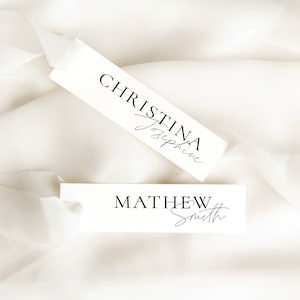 Wedding Place Cards Template Thin Editable Place Card, Black and White Wedding Place Card Editable Wedding Table Name Card Seating placecard