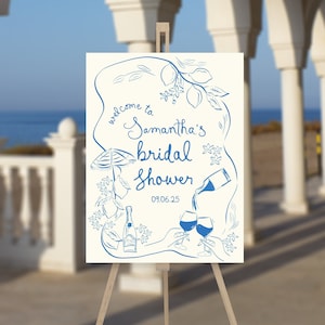 Lemon bridal shower sign, Amalfi coast bridal shower, Mediterranean bridal shower, lemon welcome sign bridal shower Hand drawn Positano sign
