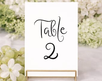 Whimsical Table Number Template, Table Numbers, simple Table Numbers, Handwritten table number 5x7, Instant Download Table Number