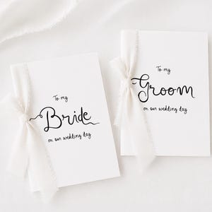 Whimsical to My Wife & Husband On Our Wedding Day Card Template Set, Printable Bride Groom Card, Bride and Groom card, Wedding note Card