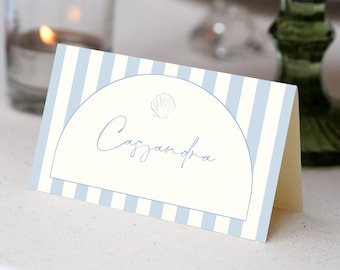 Bachelorette Place Cards Template, Last toast on the coast Place Card, Editable Table Name Card, Bachelorette place card coastal shell card