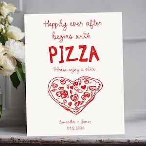 Pizza Bar Sign template, Heart Pizza Bar Wedding Sign Template, Engagement Pizza Bar Pizza Station printable, That&#39;s Amore Pizza Table Sign
