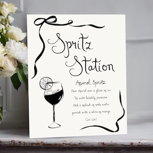 Aperol Spritz Bar Sign, Spritz Signature Drink Bar Menu Sign Template, Bridal Cocktail sign Bridal Shower spritz station Sign that's Amore