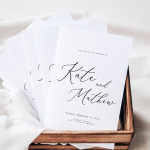 Minimalist Wedding Program Template, Modern Order of Service, Catholic Ceremony, INSTANT DOWNLOAD, 100% Editable Church Booklet - add pages
