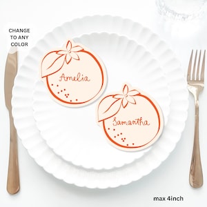 Orange Place Cards Template Orange citrus Mediterranean table name card Bridal shower Place Card table name card, love at first spritz