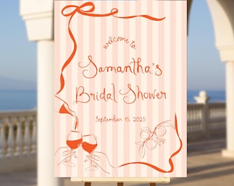 Love at first spritz bridal shower sign, orange bridal shower, citrus bridal shower, spritz bridal welcome sign bridal shower Hand drawn