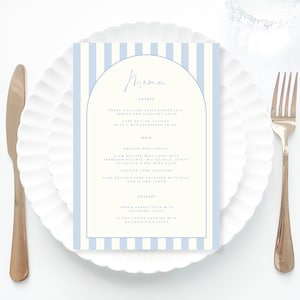 Last Toast On The Coast Menu Template, Beach Bachelorette Party Decor tags, Blue Coastal Beach Bach Weekend Decor, Coastal Menu table decor
