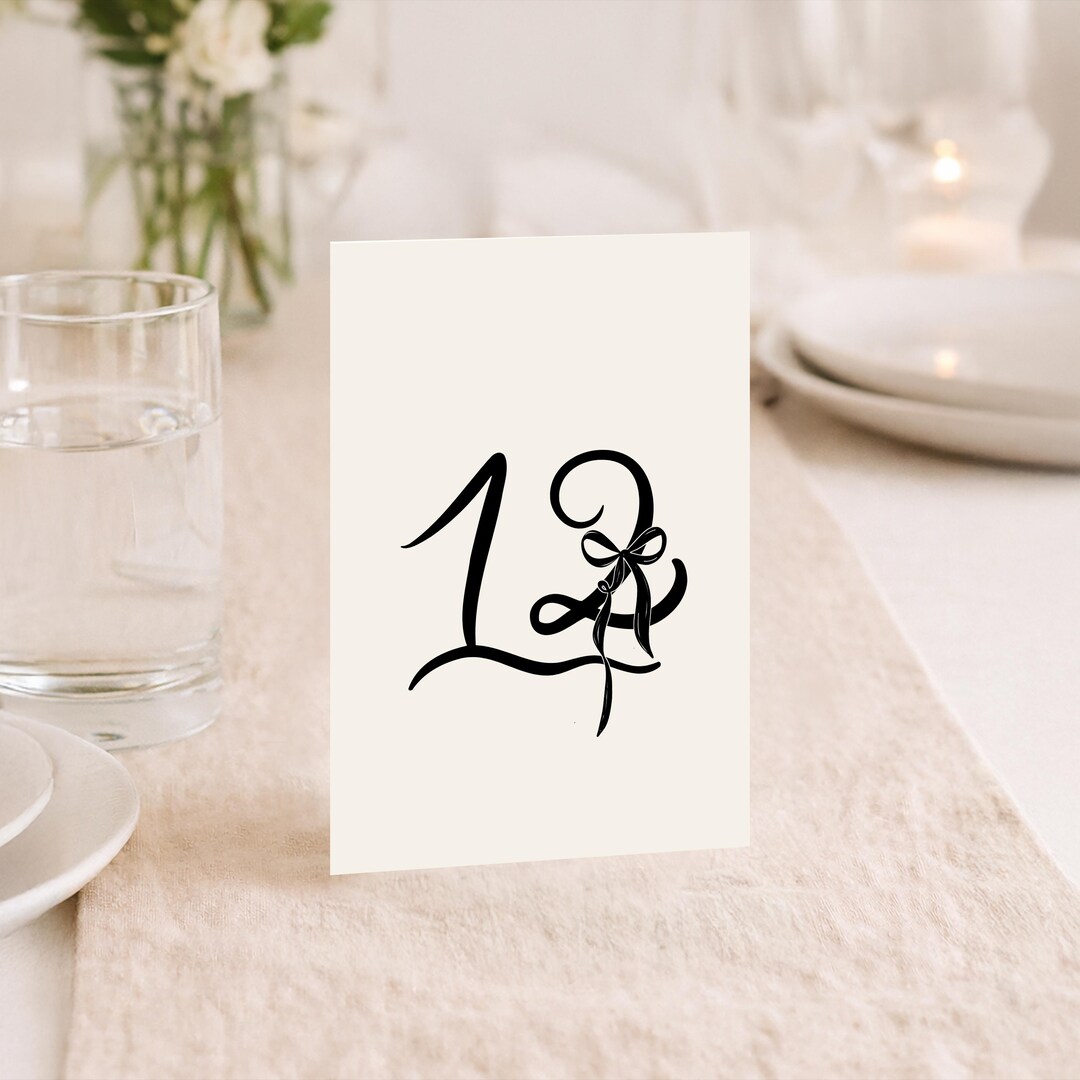 Hand Drawn Table Number Template, Printable Whimsical Table Numbers ...