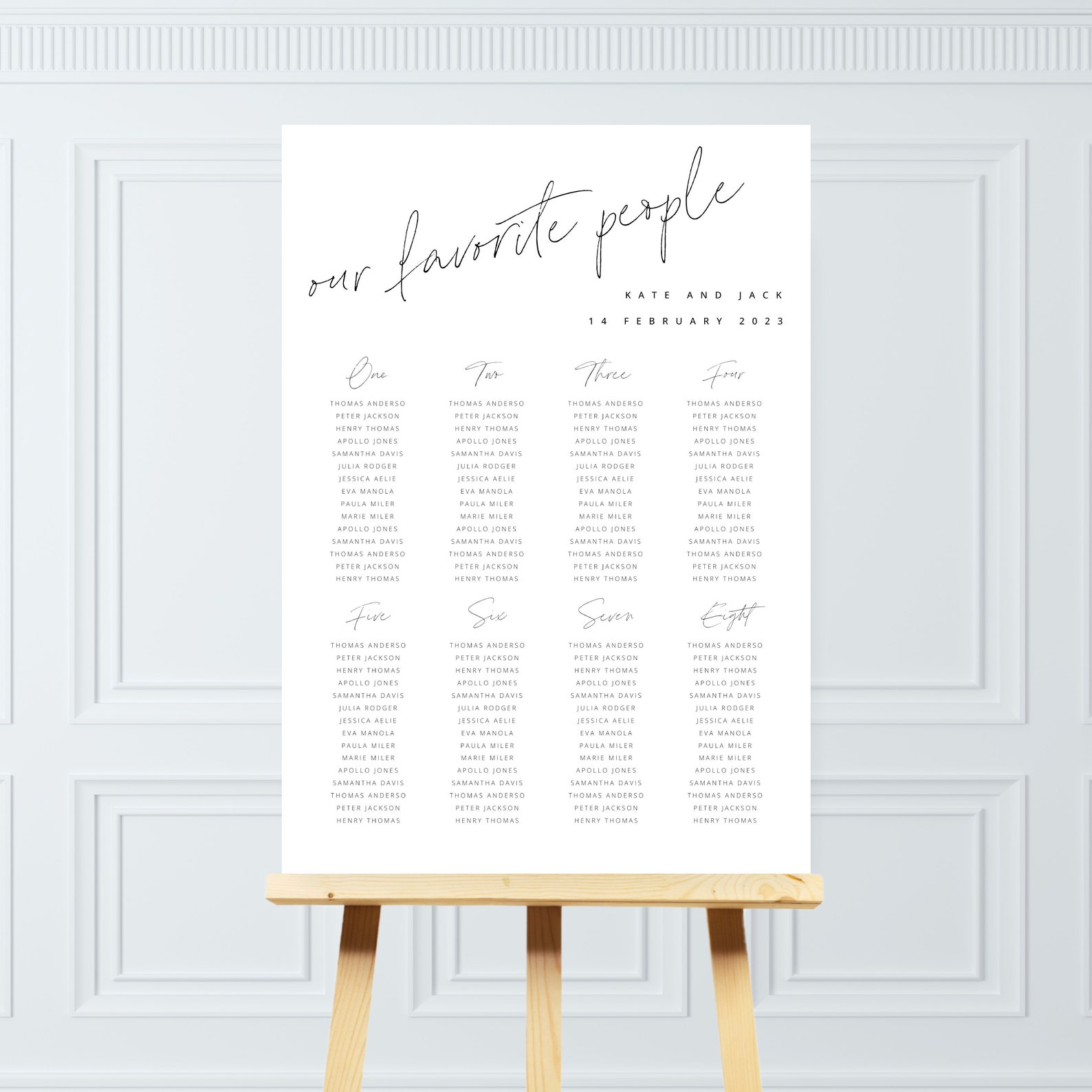 Editable Elegant Seating Chart Template, Modern Wedding Seating Chart ...