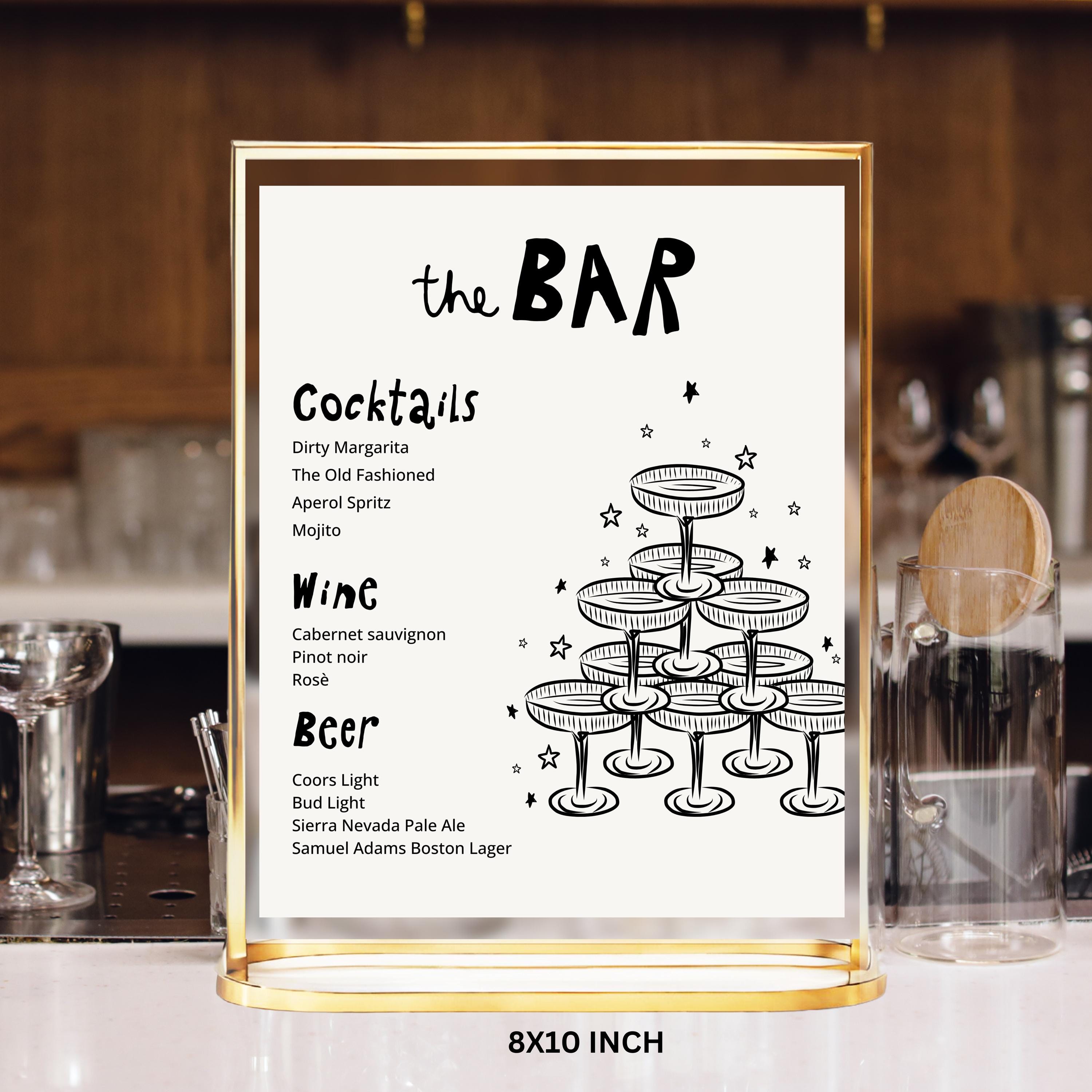 Drinks Menu Template Printable, Wedding Drink Menu, Drinks Simple Menu ...