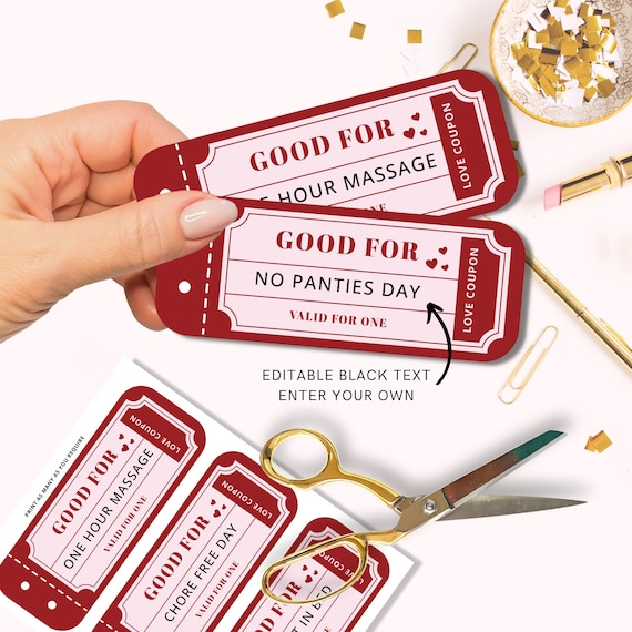 Love Coupon Book Printable pdf, Editable Love Coupons Couple Coupons, Gift for him gift for her, Birthday gift, Anniversary Gift Printable
