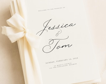 Wedding Program Template Church Ceremony | Editable Order of Service, Religious Wedding Program Printable, DIY Catholic Christian Program