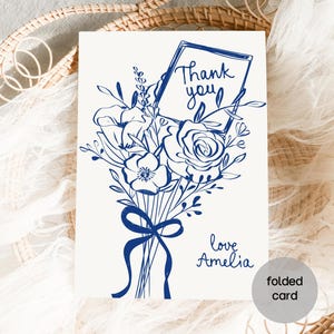 Fresh off the market Thank You card Template, Engagement thank you Editable card Template, Flower Bridal Shower thank you cards for guest