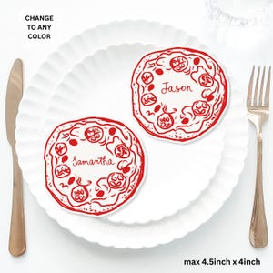 Italian pizza party round pizza Place Cards Template, Piece of my heart Place Card, Pizza Place Card Editable Table, Bridal shower placecard