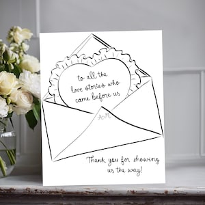 To All The Love Stories Wedding Sign Template Printable, Whimsical Gift Table Sign, Generations of Love Sign, Fun Thank you Sign Template