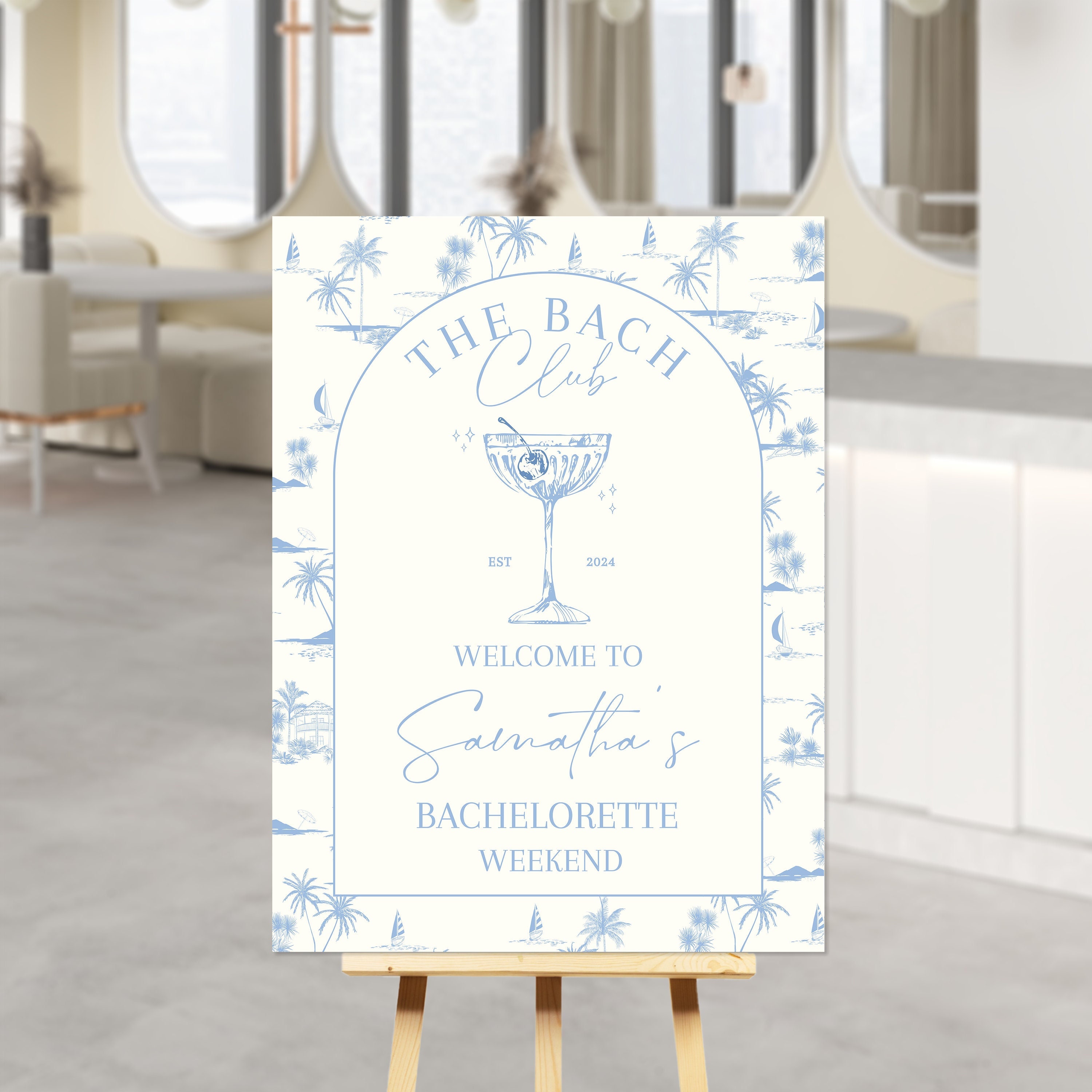 Coastal Theme Bachelorette Welcome Sign Template, Coastal Last Toast on the Coast Sign, Template For Coastal Grandmother Bachelorette Poster