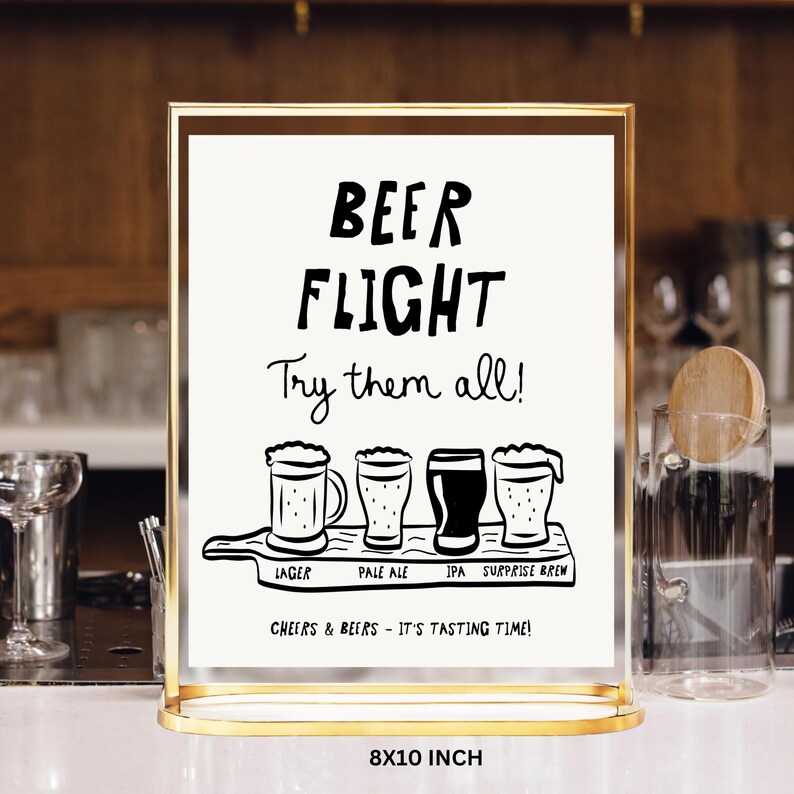 Beer Flight Drinks Menu Template, Editable Drinks Menu Party Boys Night ...