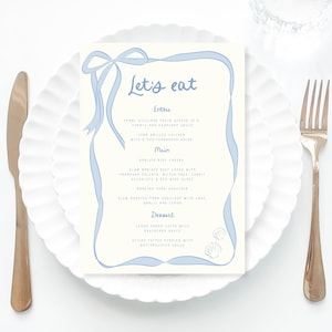 Last Toast On The Coast Menu Template, Beach Bachelorette Party Decor tags, Blue Coastal Beach Bach Weekend Decor, Coastal Menu table decor