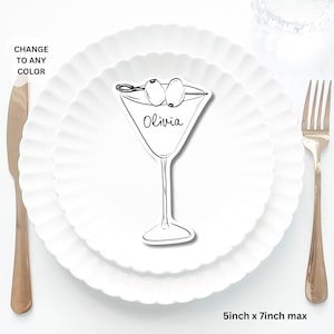 Cocktail Place Cards Template, Whimsical Place Card, Martini glass Place Card, Magarita Editable Table, Cocktail Bridal shower place card