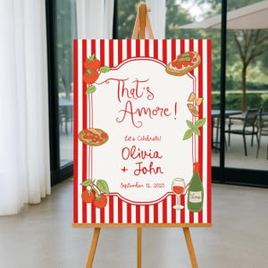 That&#39;s Amore Engagement Party Welcome Sign, That&#39;s Amore Engagement Welcome Sign Template, Modern Italian wedding Decor, Pizza Party bridal