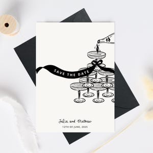 Hand Drawn Save the Date Invitation, Handwritten Save the Dates, Whimsical Wedding Save the Date, drawn illustration save our date wedding